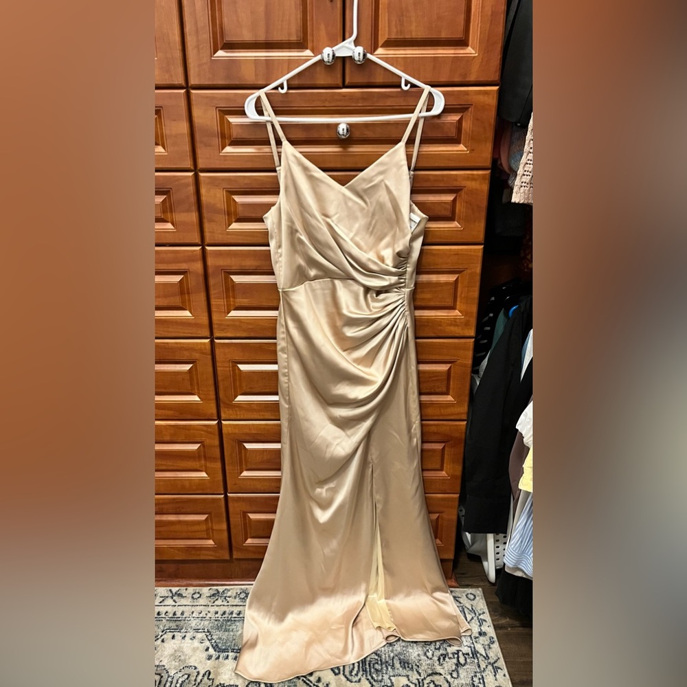 Revelry Rory Dress Size 2 Petite Gold Champagne (703)